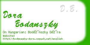 dora bodanszky business card